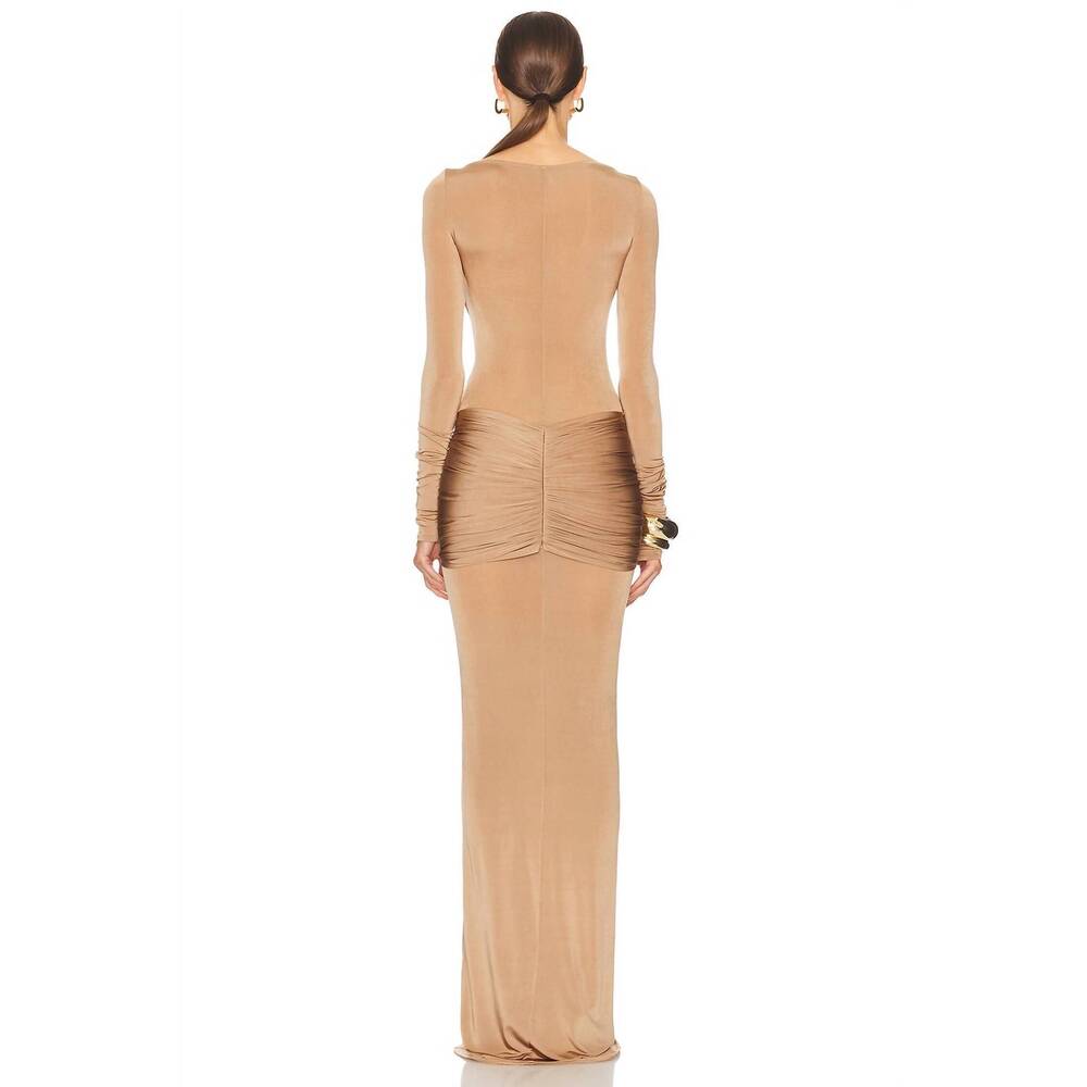 NEW HELSA josephine long sleeve maxi dress in truffle - Picture 2 of 3